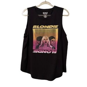 Blondie Band Graphic Muscle Tank Top Black Debbie Harry Retro 80s Music Tee L